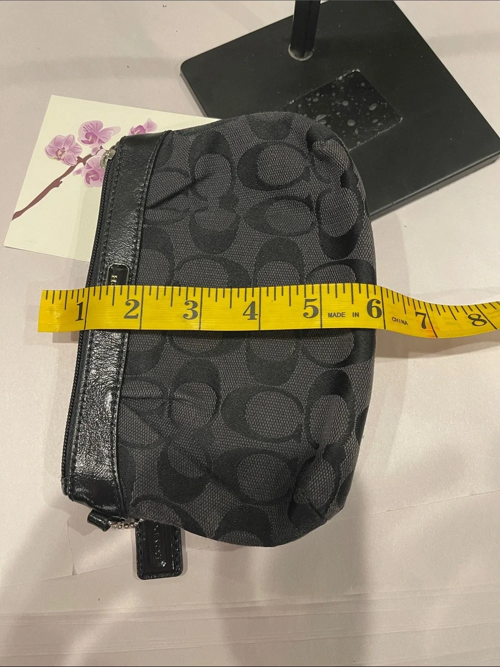 Coach Signature Pleated Wristlet zipped canvas Y2K